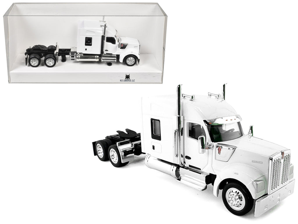 Kenworth W990 with Stand Up Sleeper Cab White 1/87 (HO) Plastic Model Car by HO Logistics