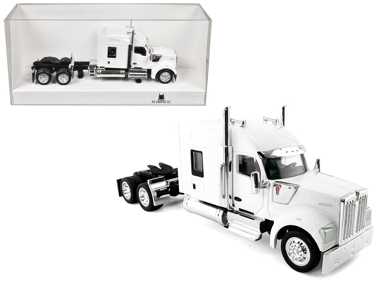 Kenworth W990 with Stand Up Sleeper Cab White 1/87 (HO) Plastic Model Car by HO Logistics